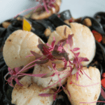 Appetizing Squid Ink Pasta With Bay Scallops Recipe