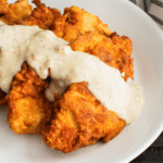 Crunchiest Chicken Tenders With Caramelized Onion Gravy
