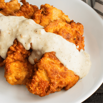 Crunchiest Chicken Tenders With Caramelized Onion Gravy