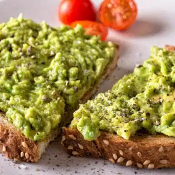 Two slices of simple Avocado Toast